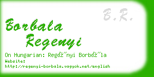 borbala regenyi business card